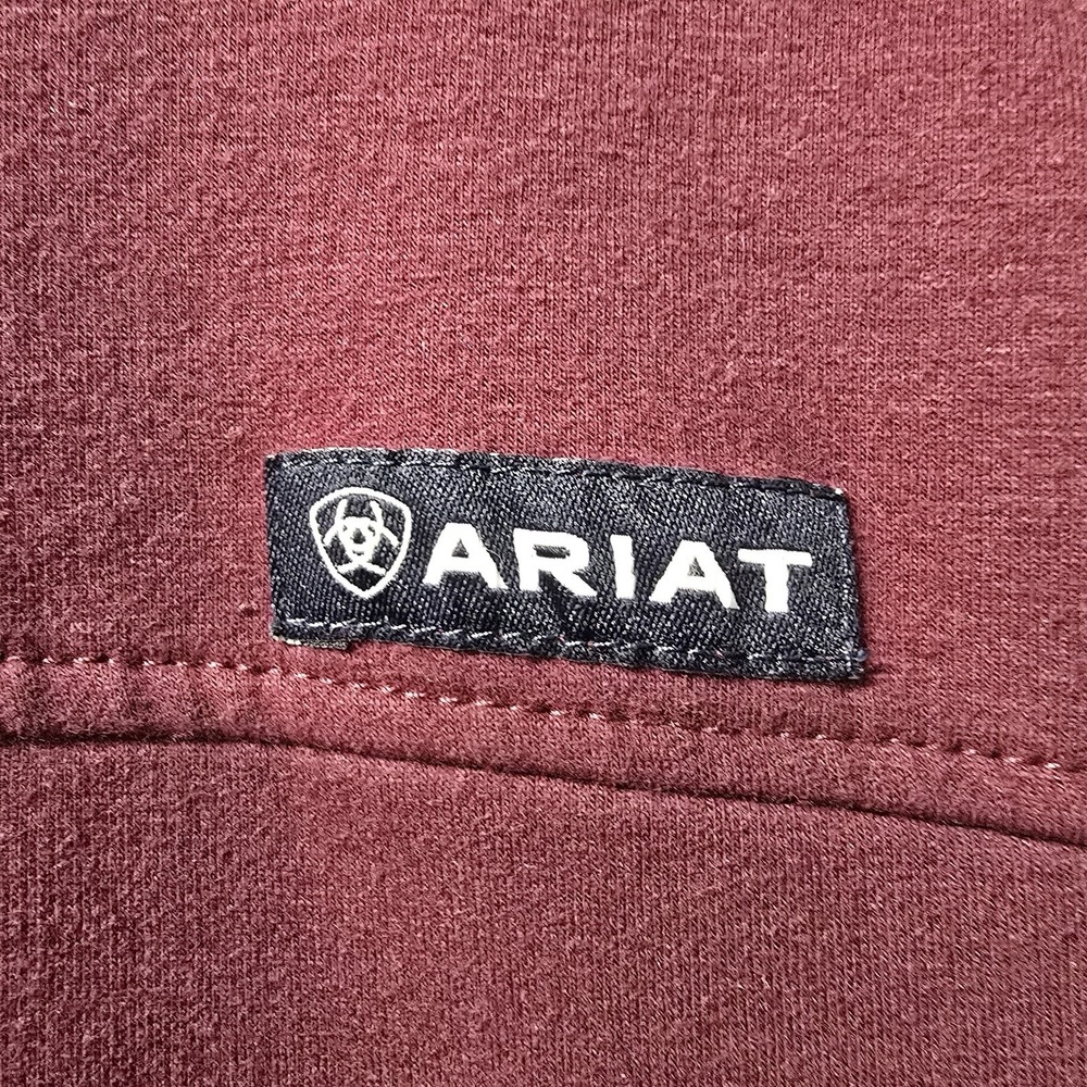 Ariat REAL Pullover Womens Large Burgundy Quarter Zip Sweatshirt - Picture 3 of 5
